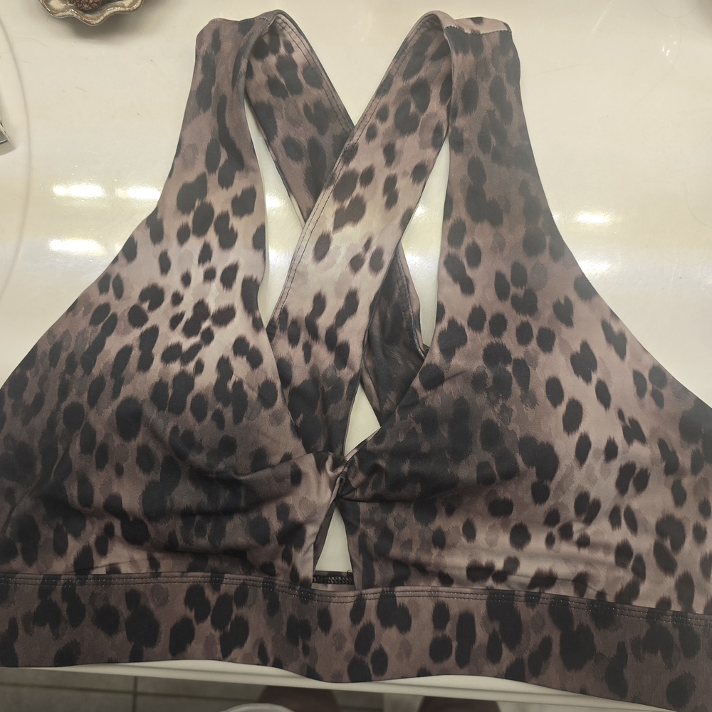 Fabletics Brown Leopard Print Activewear